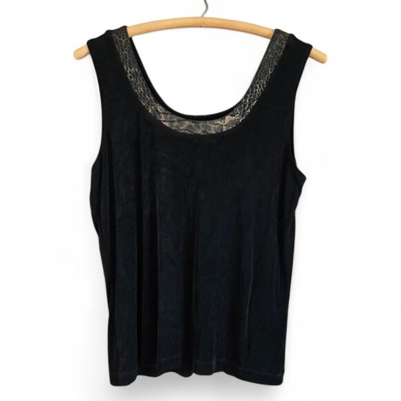 Chico's Tops - Chicos Travelers Womens Large Scoop Neck Black & Brown Animal Print Tank Top